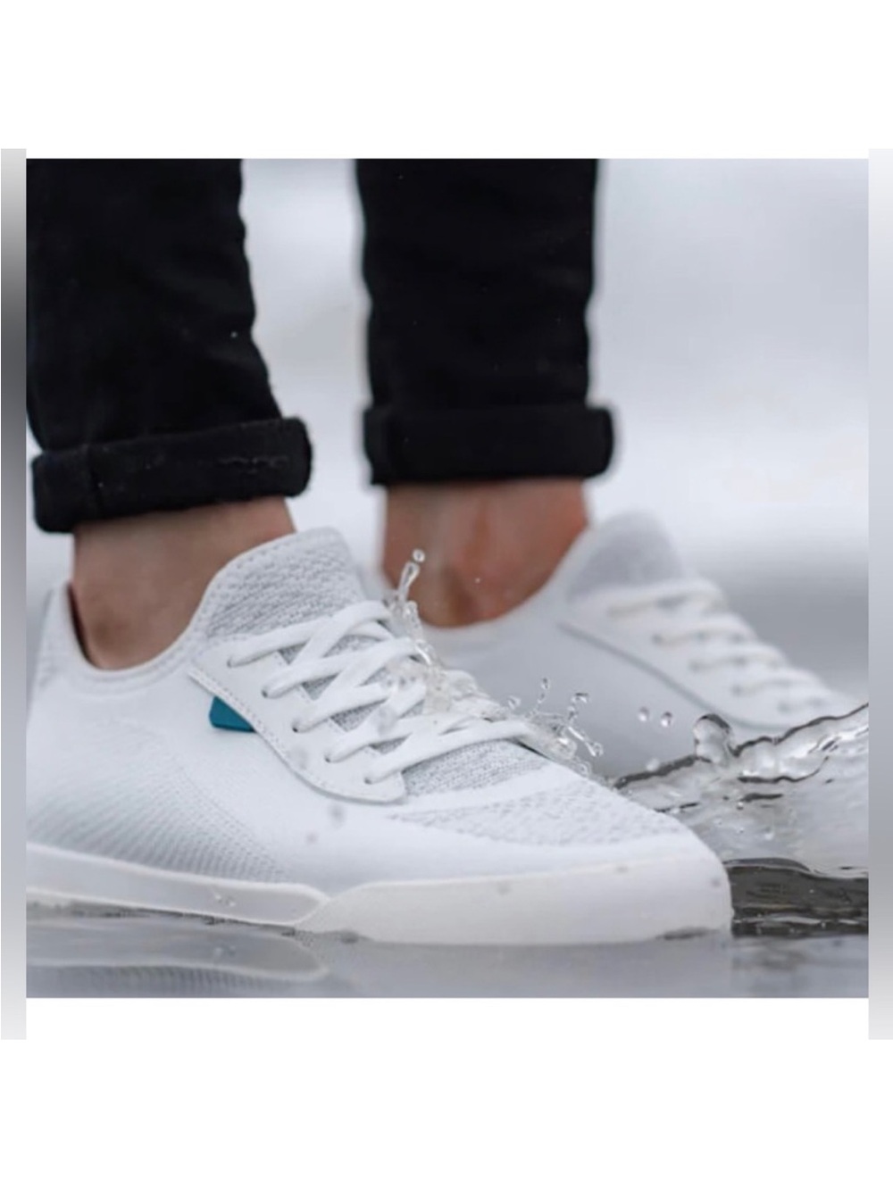 Vessie Weekender Waterproof Sneaker White Knit Low-Top Sneaker - Picture 2 of 11